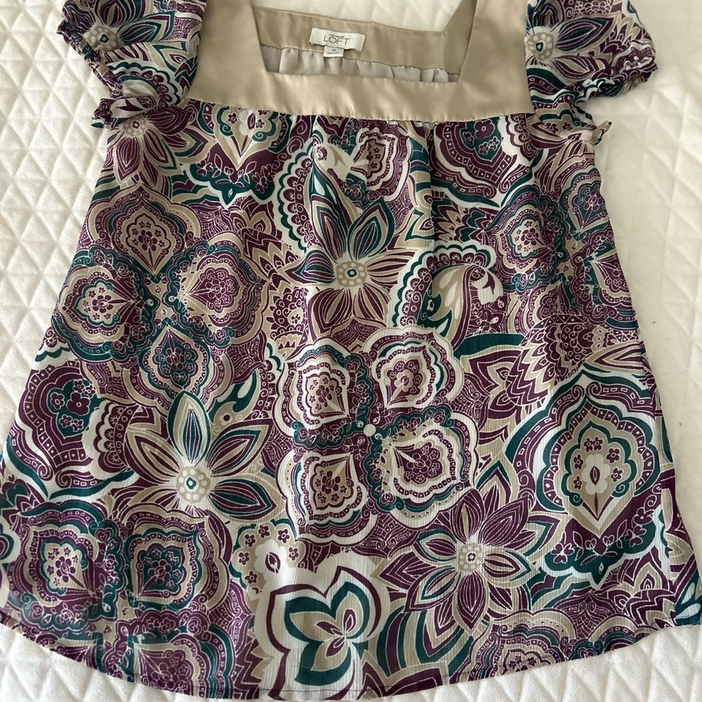 LOFT Multicolor Floral Blouse